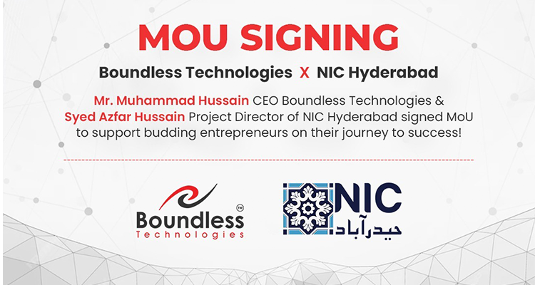 MOU Sign Between Boundless Technologies and NIC Hyderabad